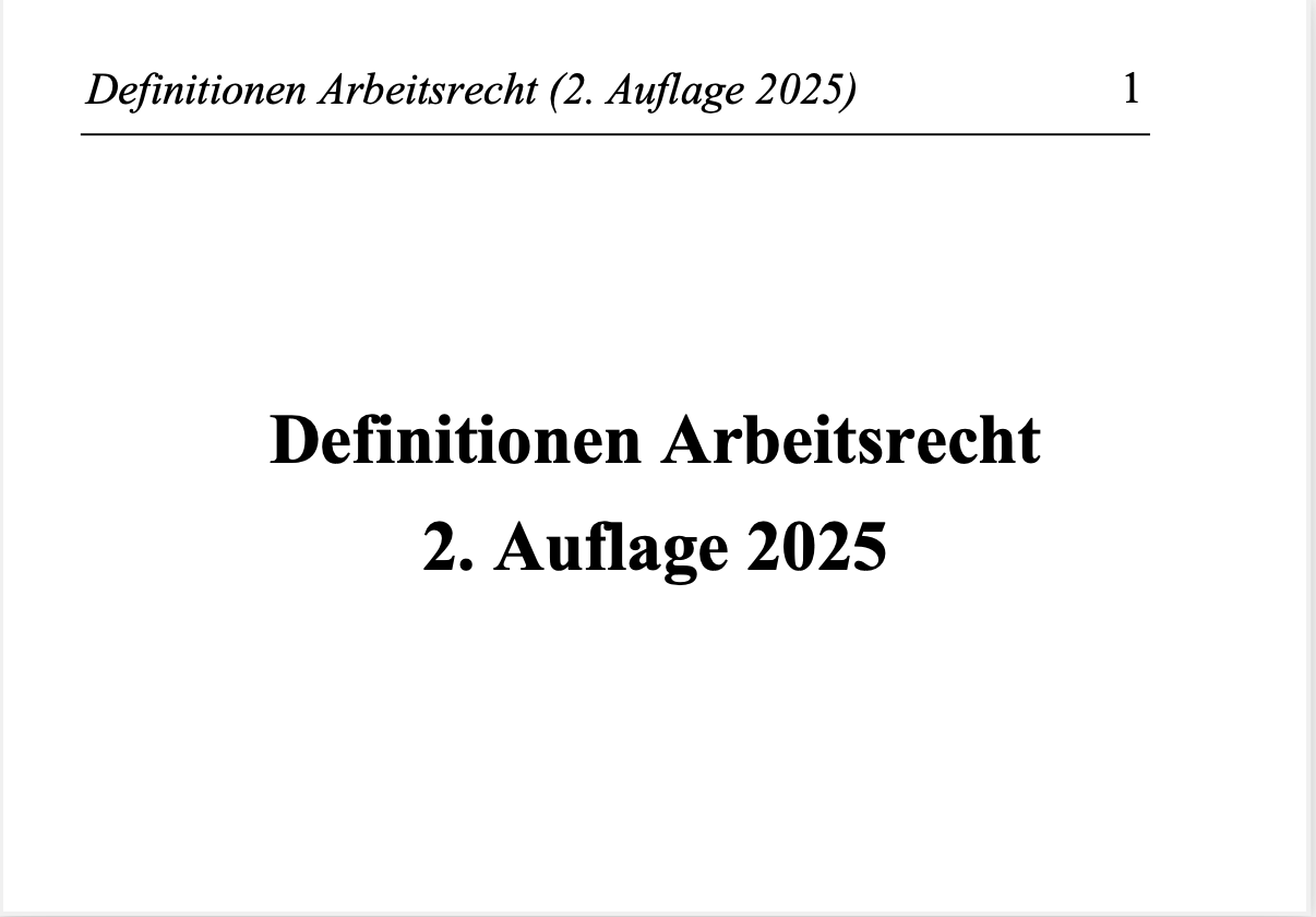 Definitionen Arbeitsrecht (2. Auflage 2025) – Bild 2