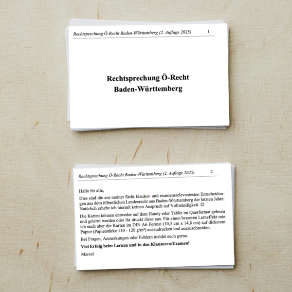 Rechtsprechung Ö-Recht Baden-Württemberg