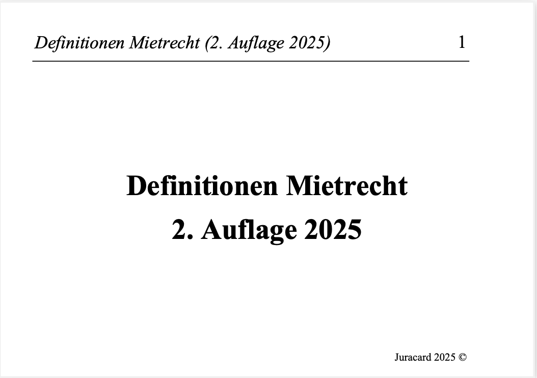 Definitionen Mietrecht (2. Auflage 2025) – Bild 2