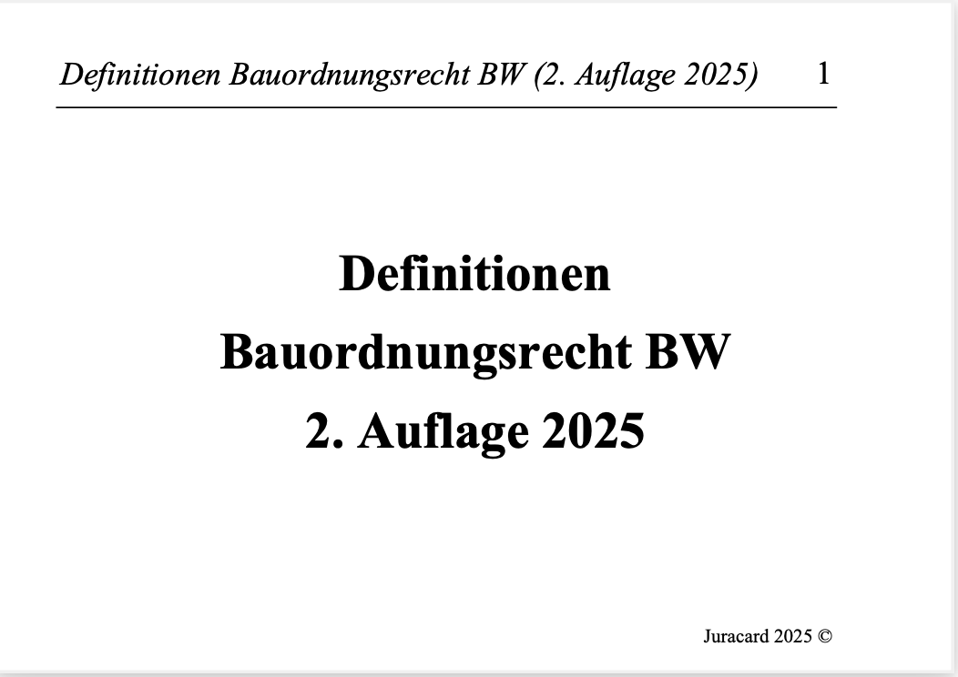 Definitionen Bauordnungsrecht Baden-Württemberg (2. Auflage 2025) – Bild 2