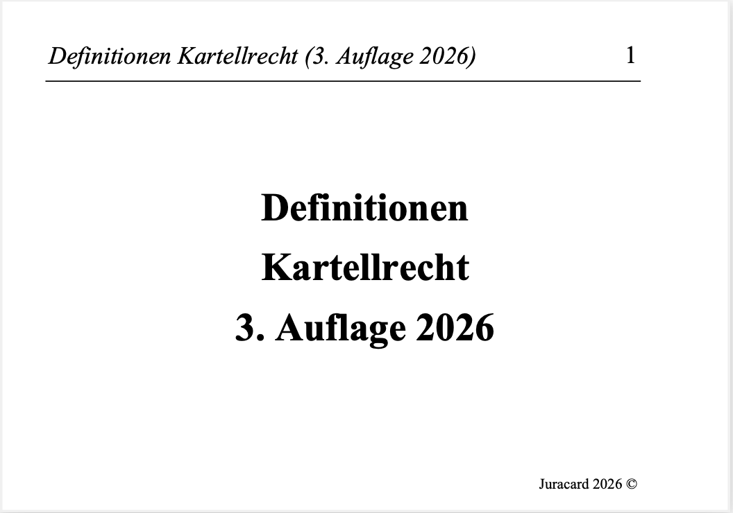 Definitionen Kartellrecht (3. Auflage 2026) – Bild 2