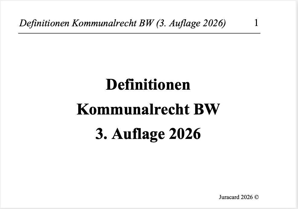 Definitionen Kommunalrecht Baden-Württemberg (3. Auflage 2026) – Bild 2