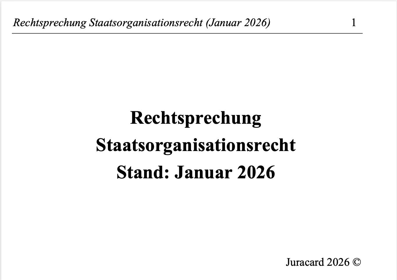 Rechtsprechung Staatsorganisation (2. Auflage 2026) – Bild 2