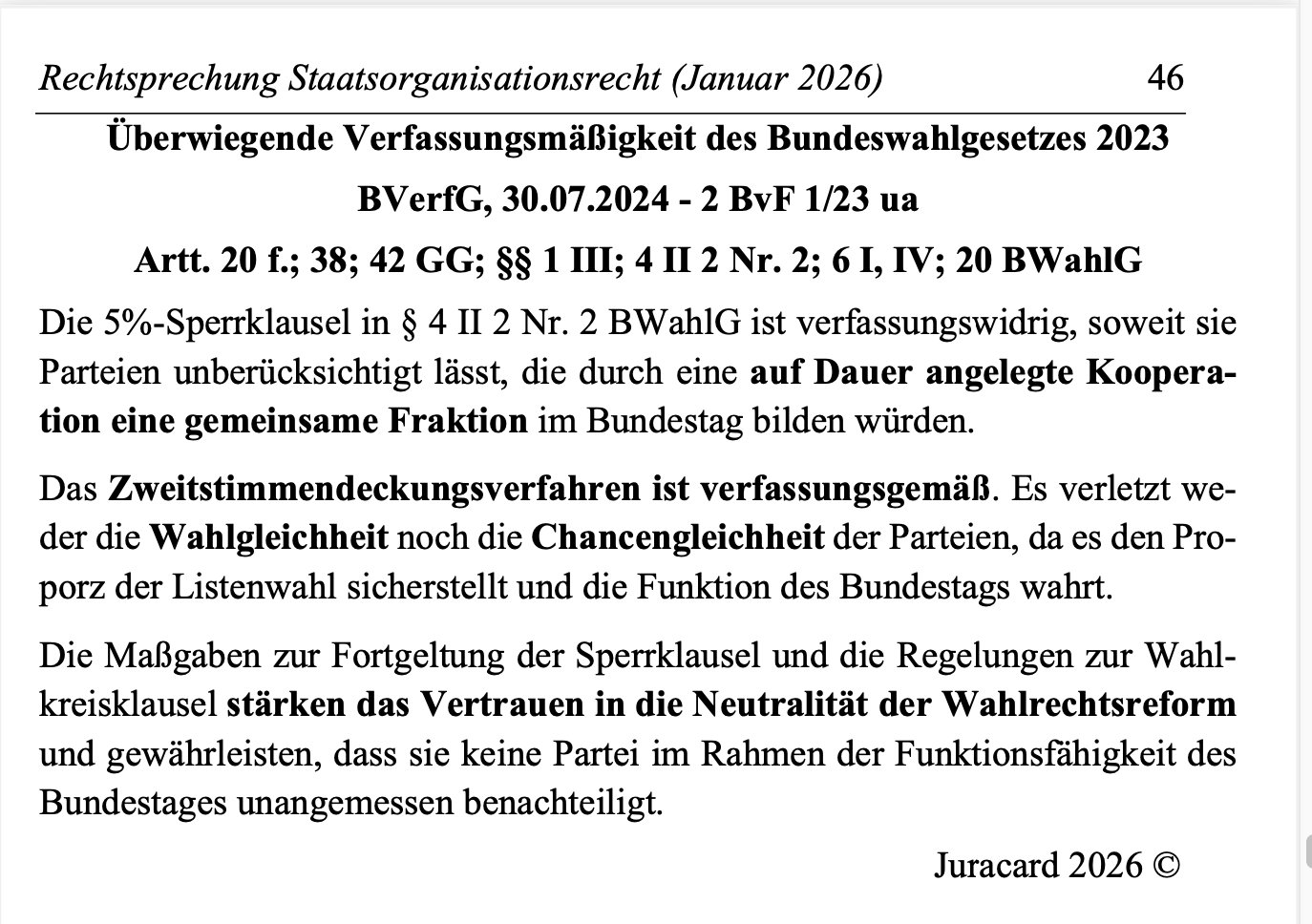 Rechtsprechung Staatsorganisation (2. Auflage 2026) – Bild 7