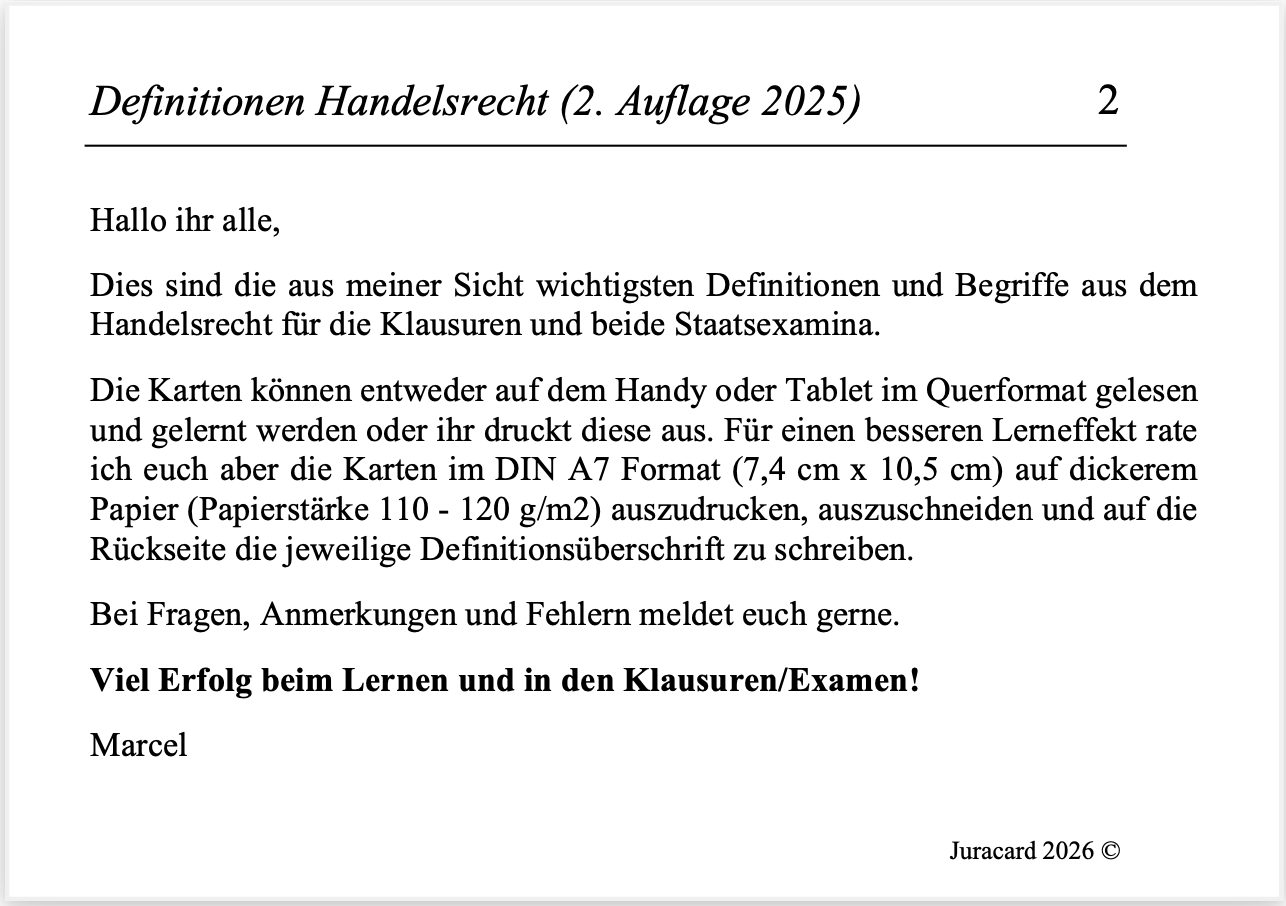 Definitionen Handelsrecht (2. Auflage 2025) – Bild 3