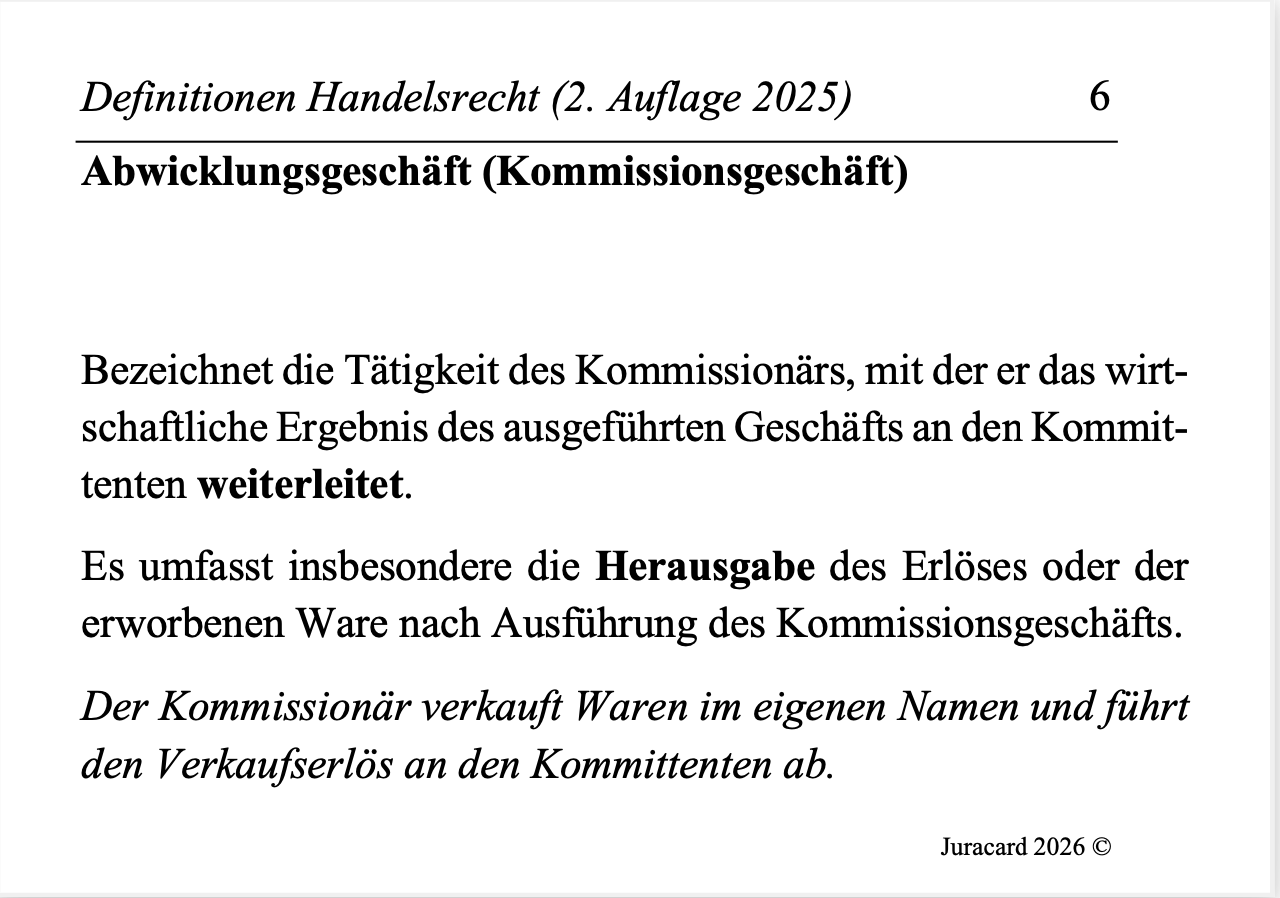 Definitionen Handelsrecht (2. Auflage 2025) – Bild 4