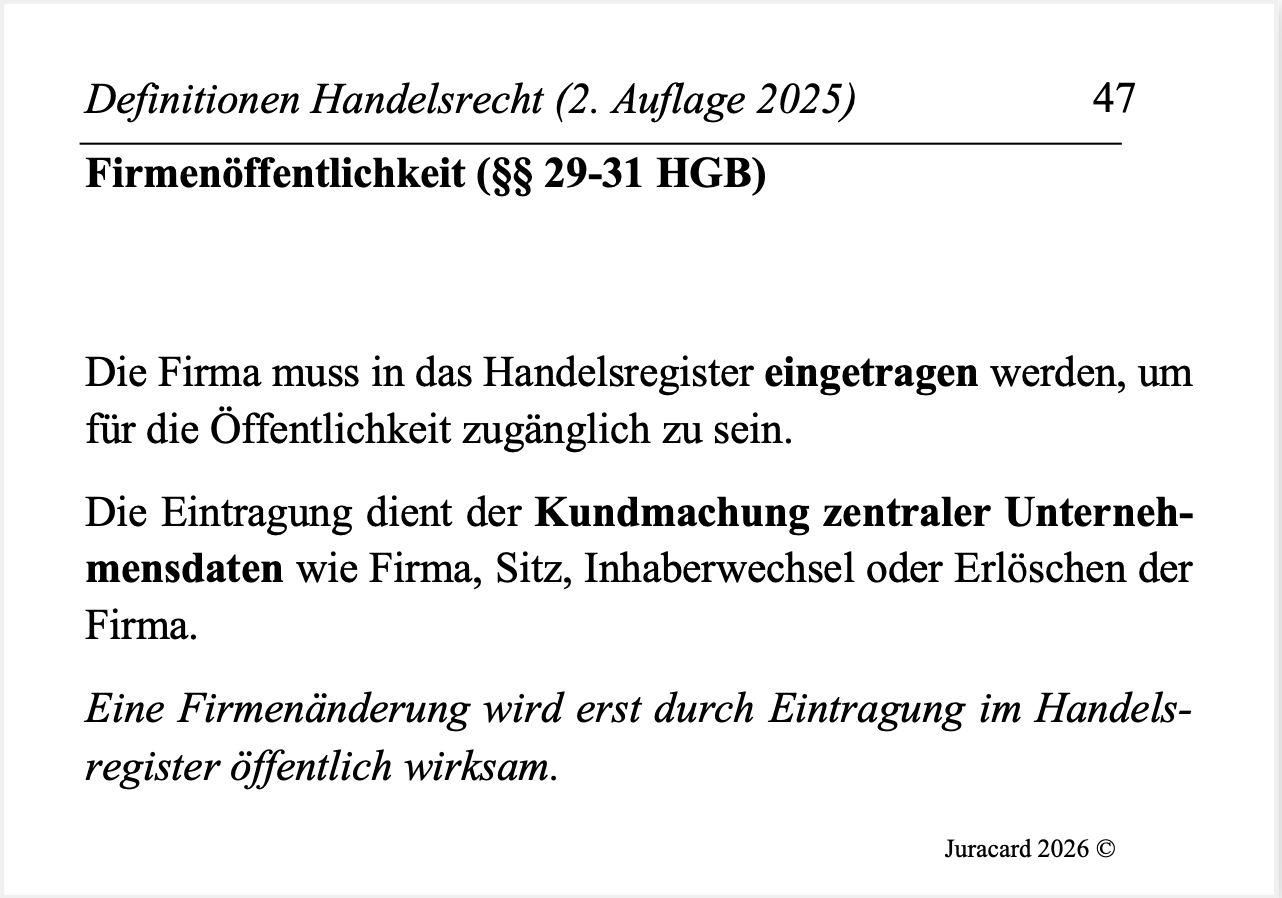 Definitionen Handelsrecht (2. Auflage 2025) – Bild 6