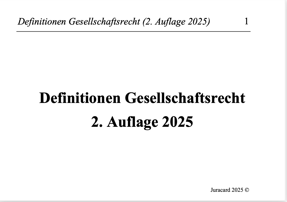Definitionen Gesellschaftsrecht (2. Auflage 2025) – Bild 2