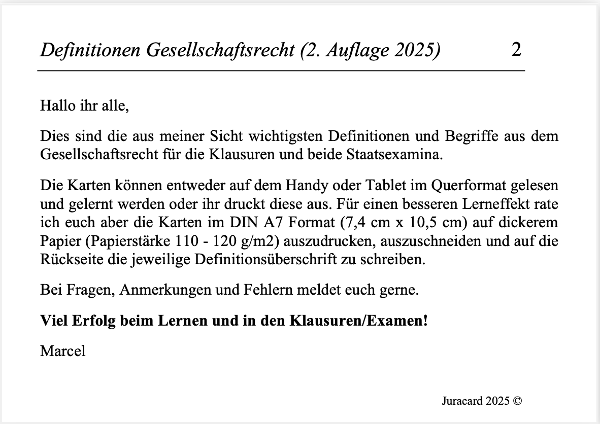 Definitionen Gesellschaftsrecht (2. Auflage 2025) – Bild 3