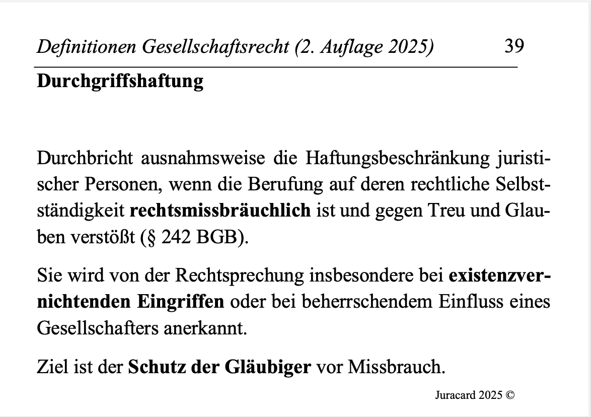 Definitionen Gesellschaftsrecht (2. Auflage 2025) – Bild 5