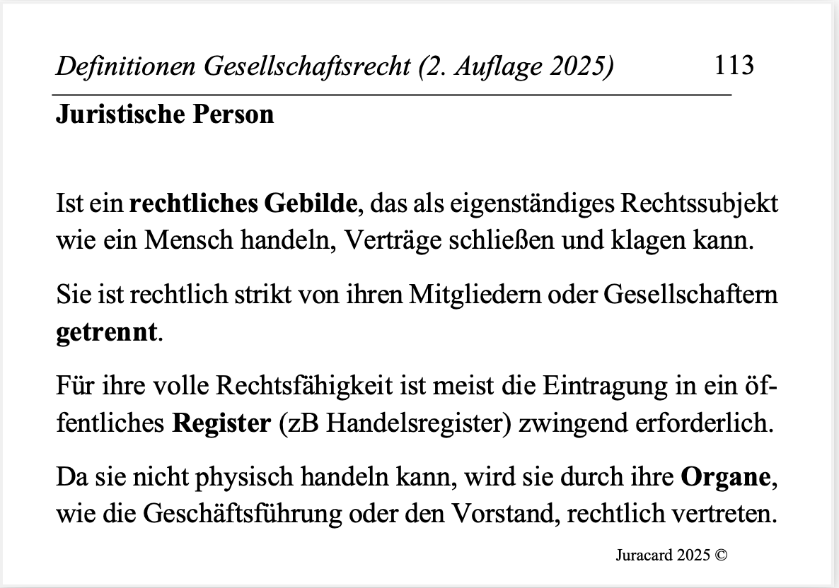 Definitionen Gesellschaftsrecht (2. Auflage 2025) – Bild 6