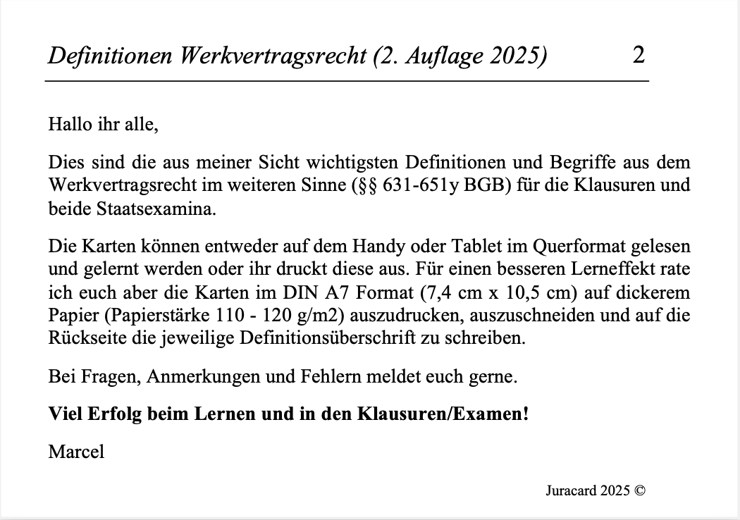 Definitionen Werkvertragsrecht (2. Auflage 2025) – Bild 3