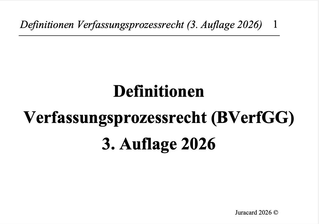 Definitionen Verfassungsprozessrecht (3. Auflage 2026) – Bild 2
