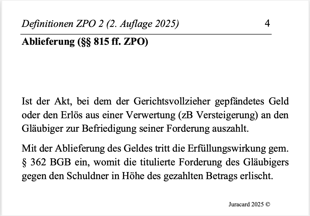 Definitionen Zivilprozessrecht 2 (2. Auflage 2025) – Bild 4