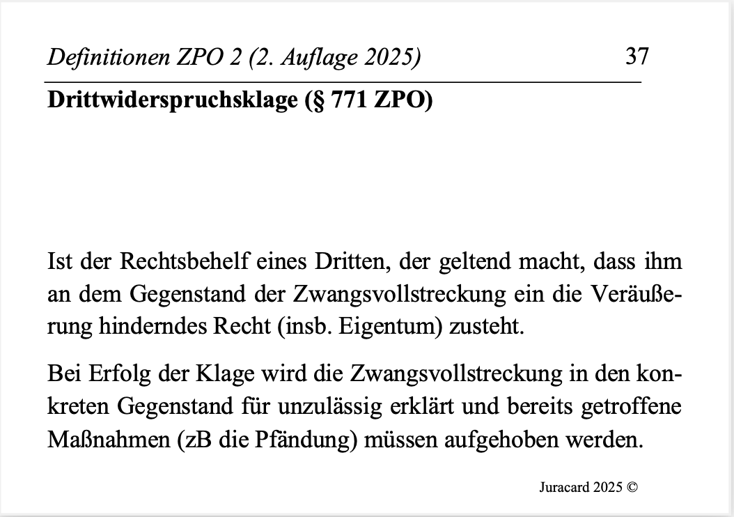 Definitionen Zivilprozessrecht 2 (2. Auflage 2025) – Bild 5