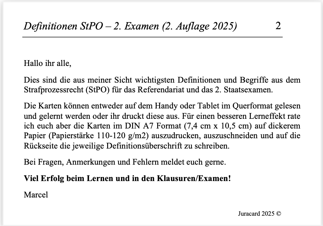 Definitionen Strafprozessrecht - 2. Examen (2. Auflage 2025) – Bild 3