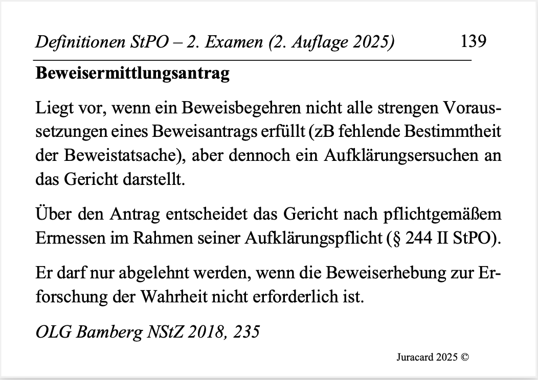 Definitionen Strafprozessrecht - 2. Examen (2. Auflage 2025) – Bild 5