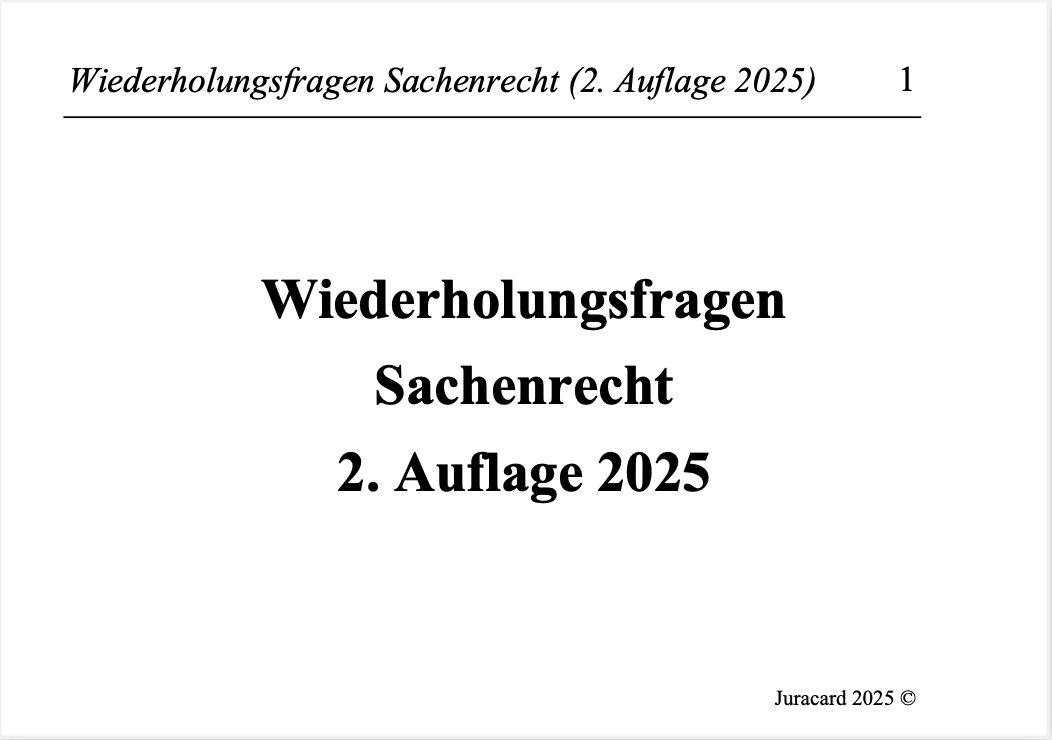 Wiederholungsfragen Sachenrecht (2. Auflage 2025) – Bild 2