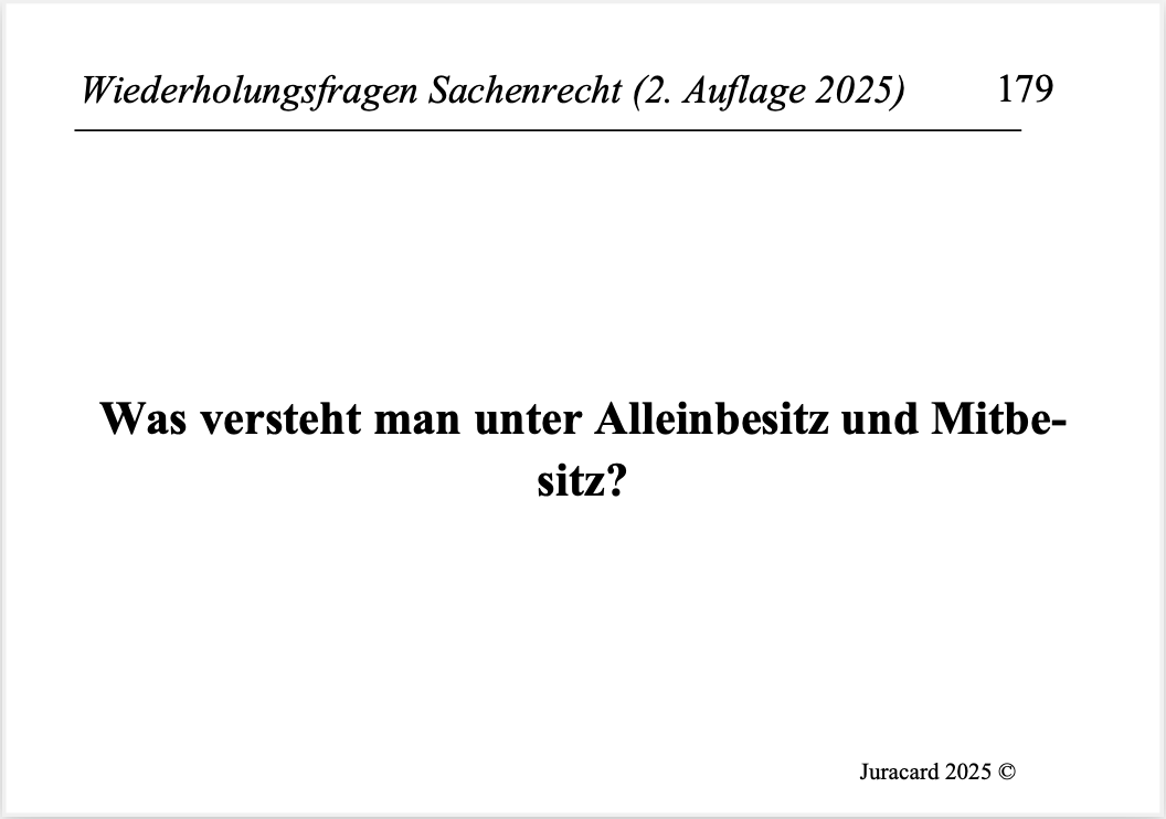 Wiederholungsfragen Sachenrecht (2. Auflage 2025) – Bild 4