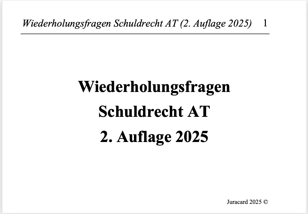 Wiederholungsfragen Schuldrecht AT (2. Auflage 2025) – Bild 2