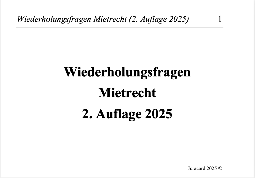 Wiederholungsfragen Mietrecht (2. Auflage 2025) – Bild 2