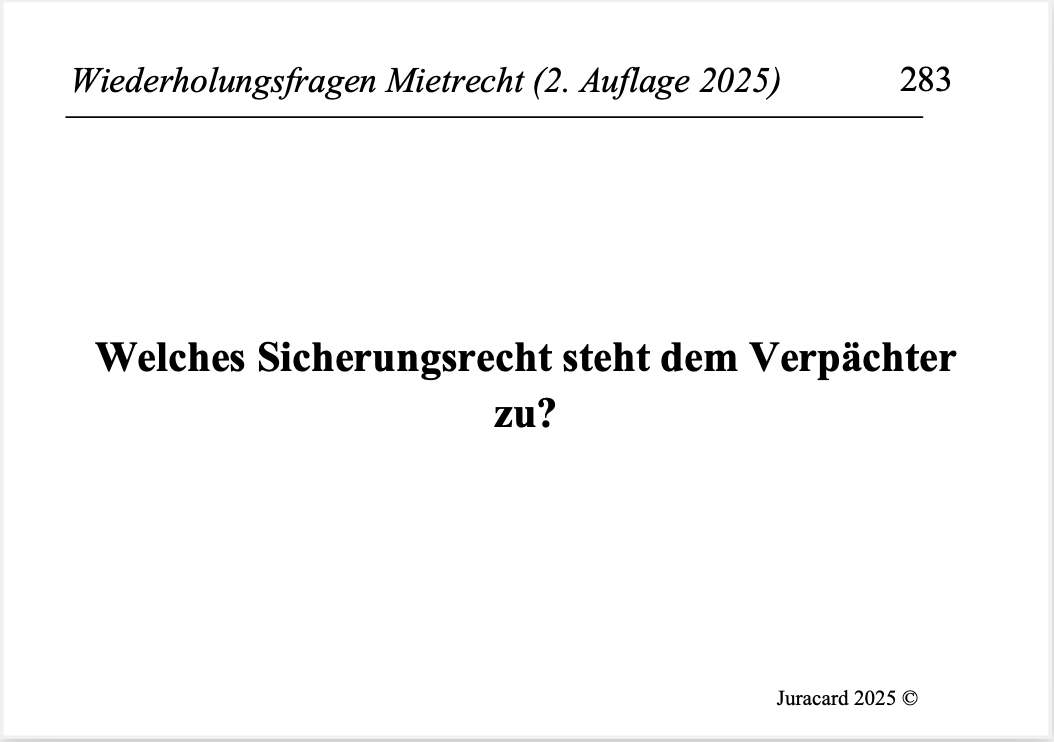 Wiederholungsfragen Mietrecht (2. Auflage 2025) – Bild 8