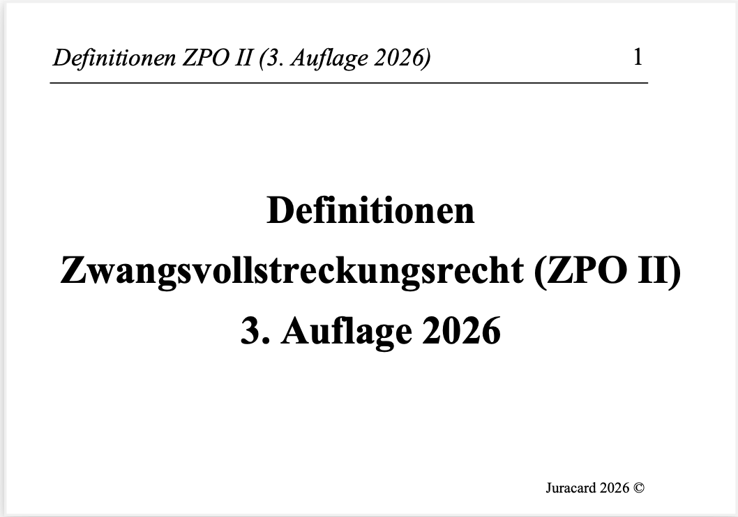 Definitionen Zivilprozessrecht II (3. Auflage 2026) – Bild 2
