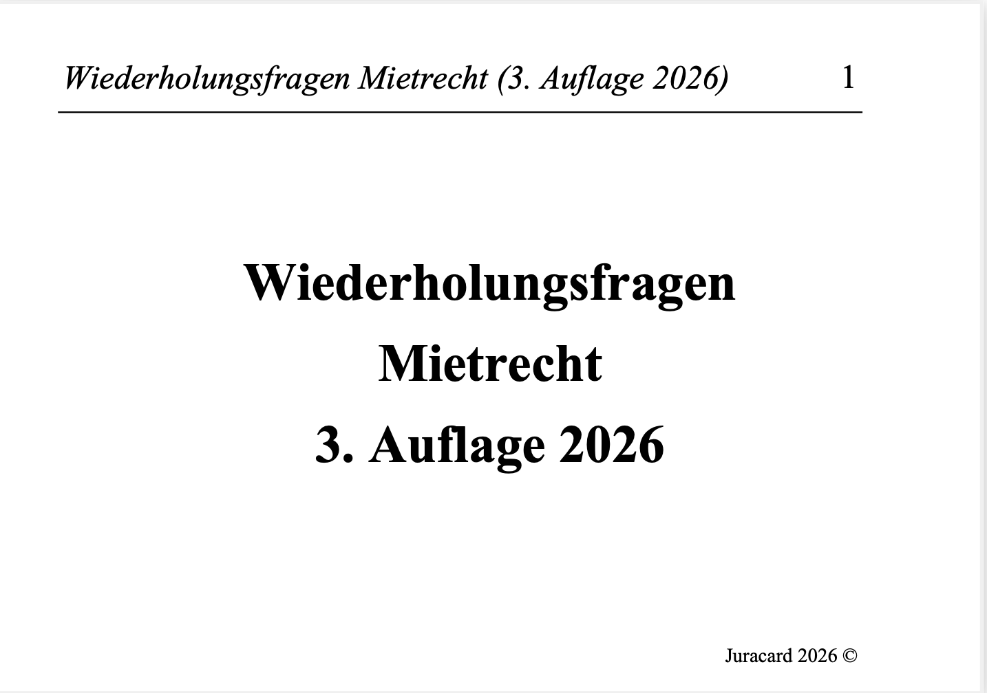 Wiederholungsfragen Mietrecht (3. Auflage 2026) – Bild 2