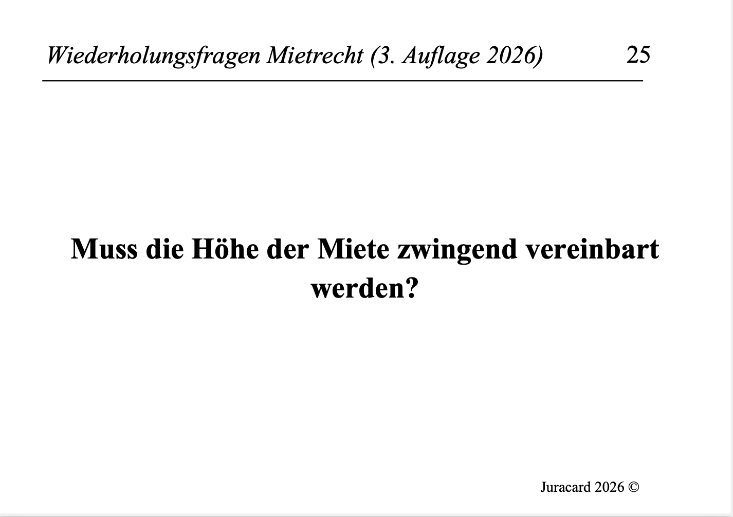 Wiederholungsfragen Mietrecht (3. Auflage 2026) – Bild 4