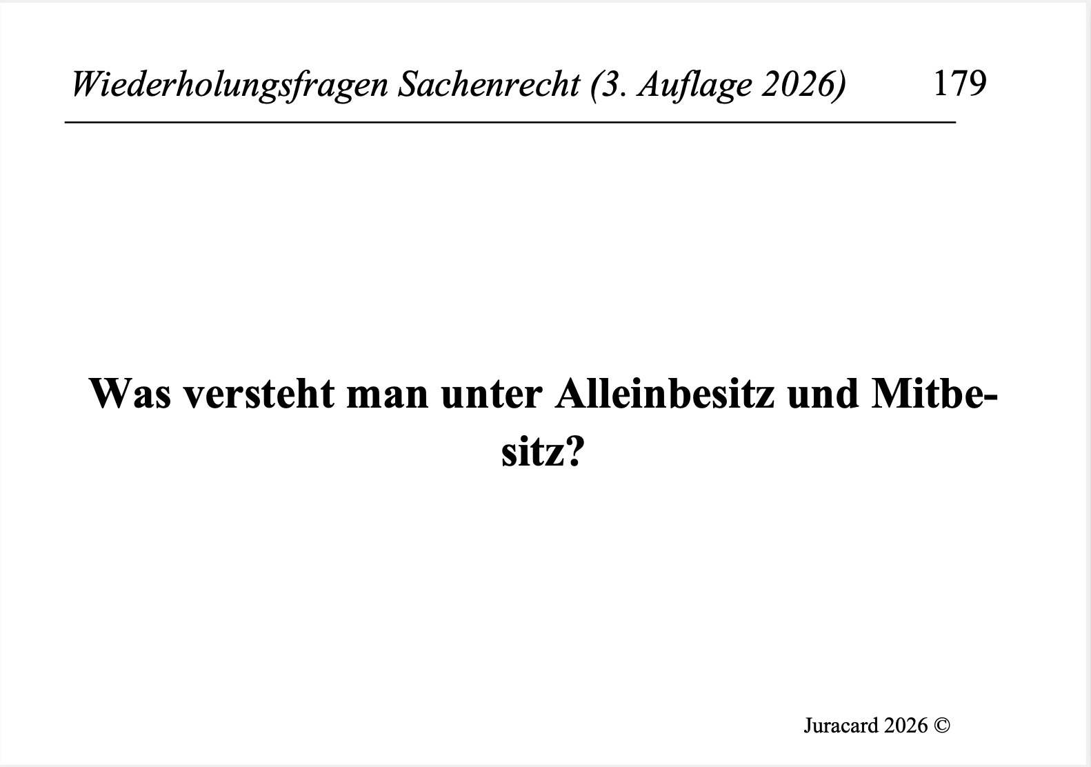 Wiederholungsfragen Sachenrecht (3. Auflage 2026) – Bild 4
