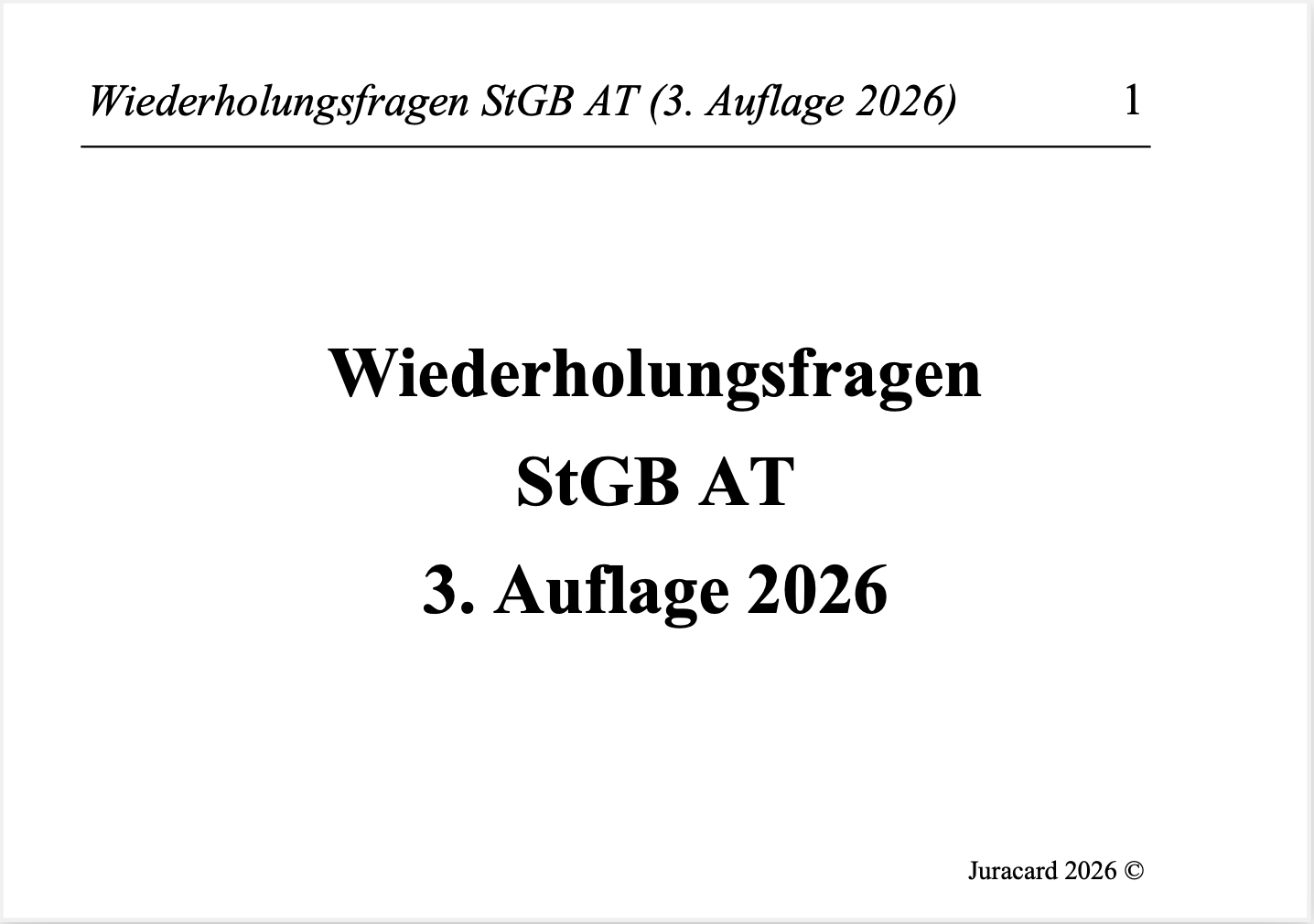 Wiederholungsfragen StGB AT (3. Auflage 2026) – Bild 2