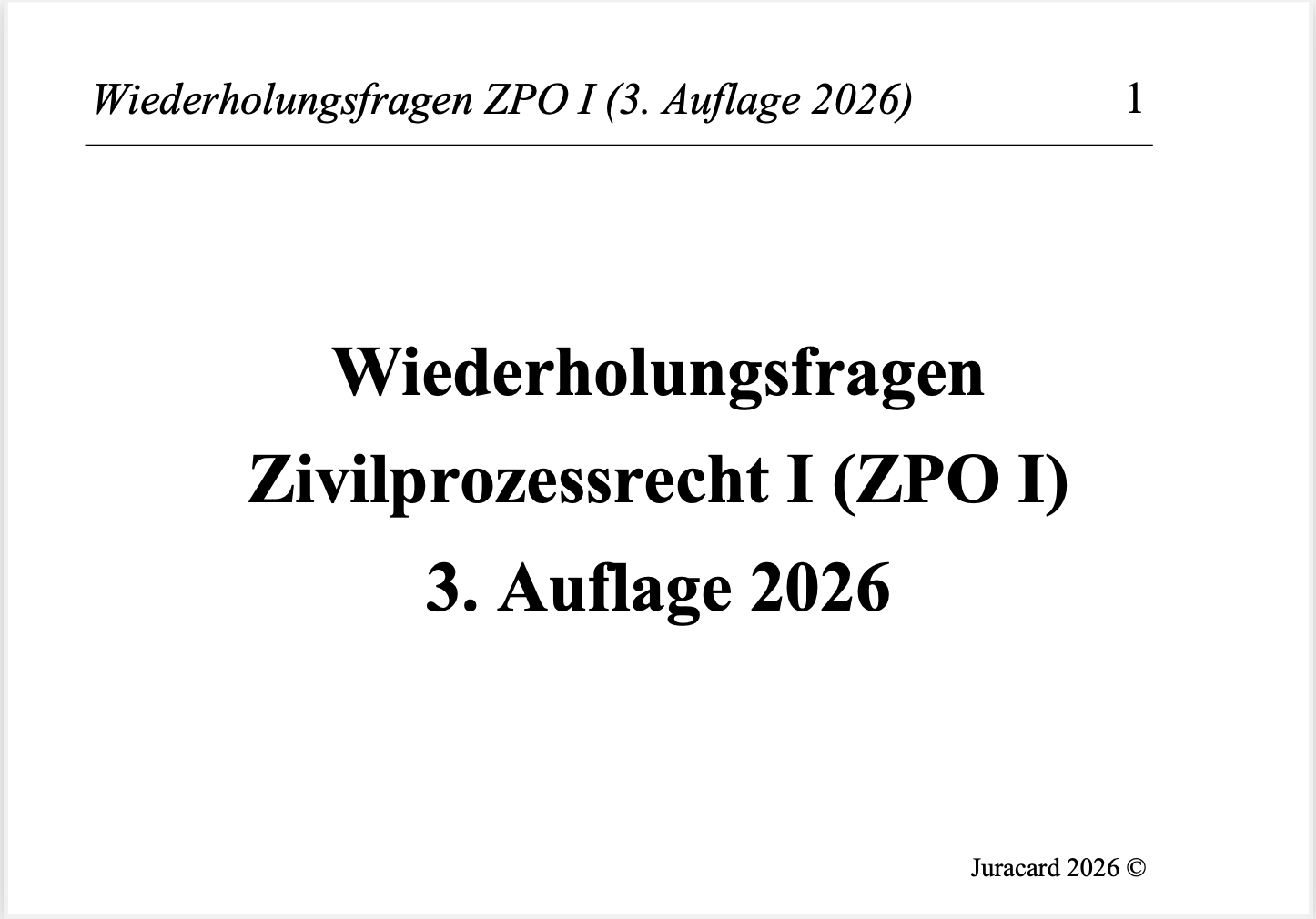 Wiederholungsfragen ZPO I (3. Auflage 2026) – Bild 2
