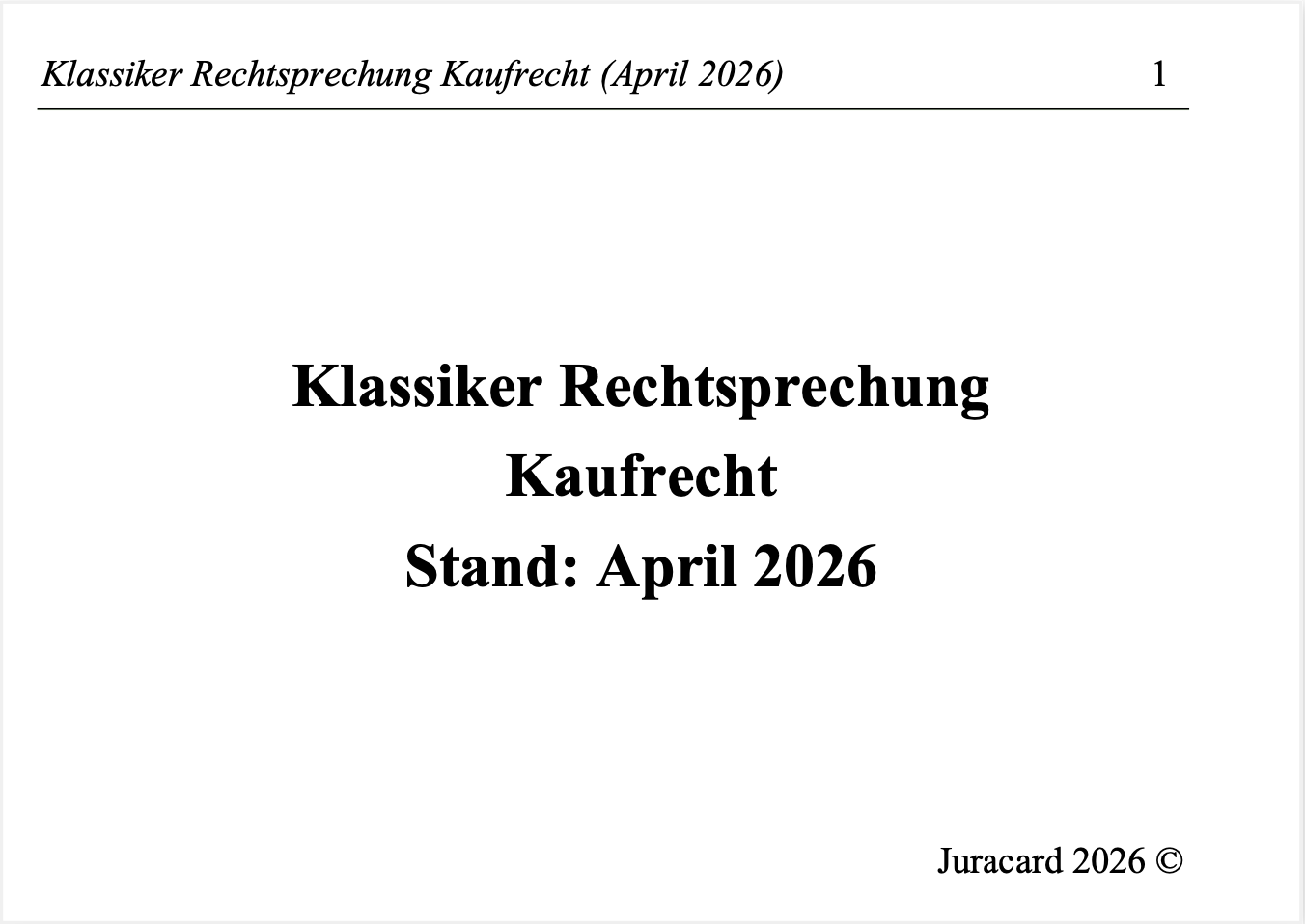 Rechtsprechung Klassiker Kaufrecht – Bild 2