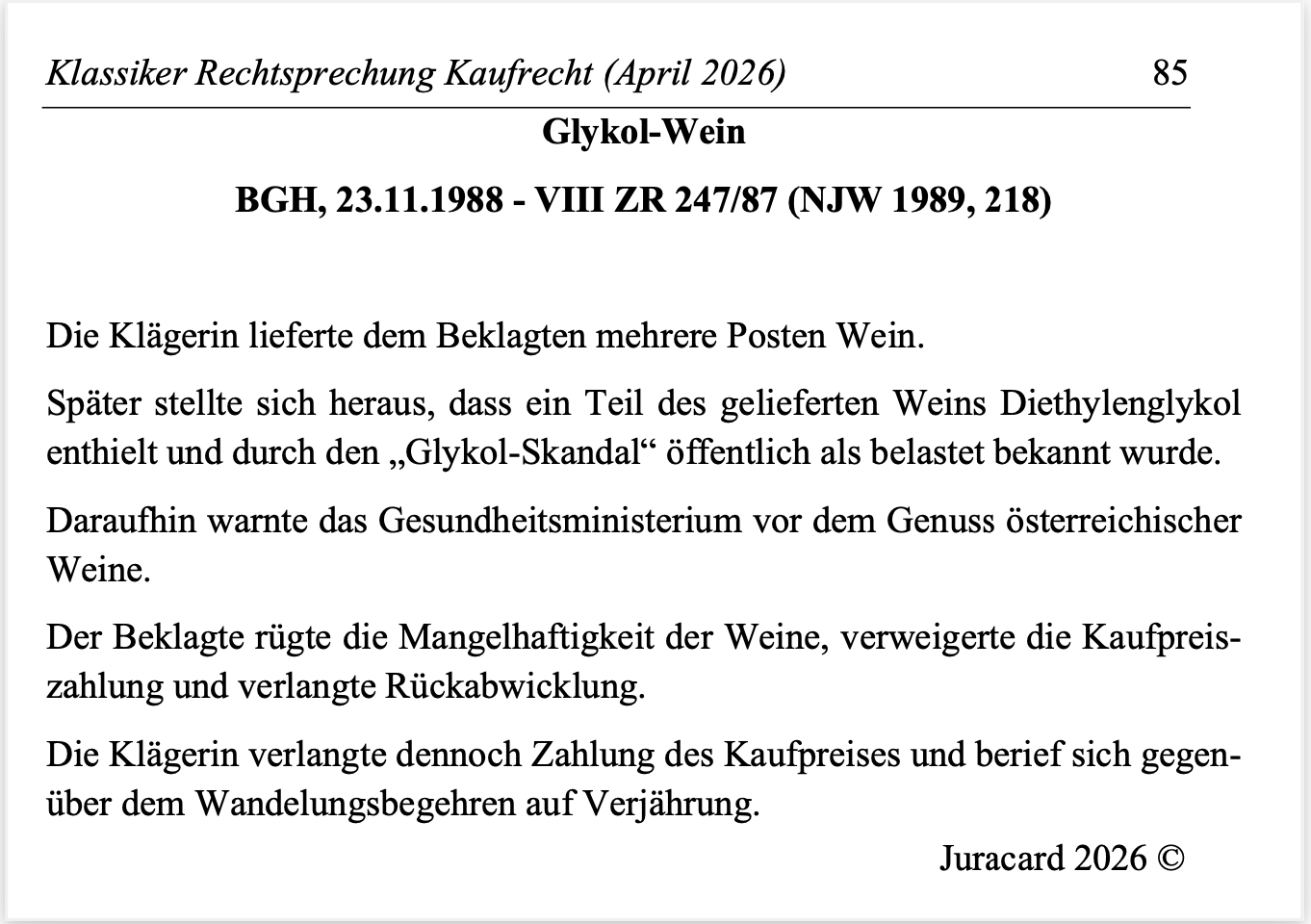 Rechtsprechung Klassiker Kaufrecht – Bild 6