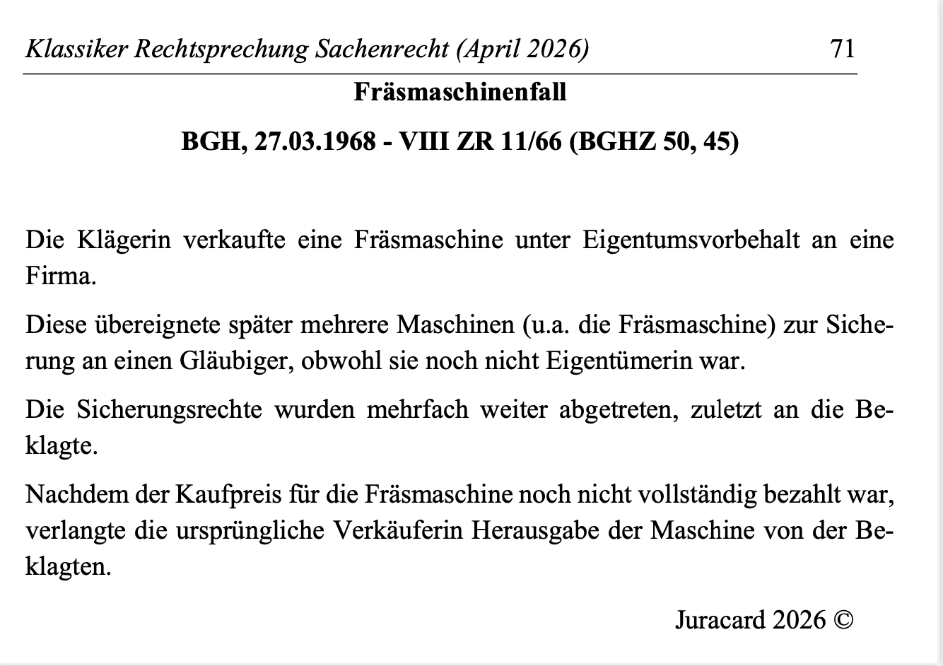 Rechtsprechung Klassiker Sachenrecht – Bild 6