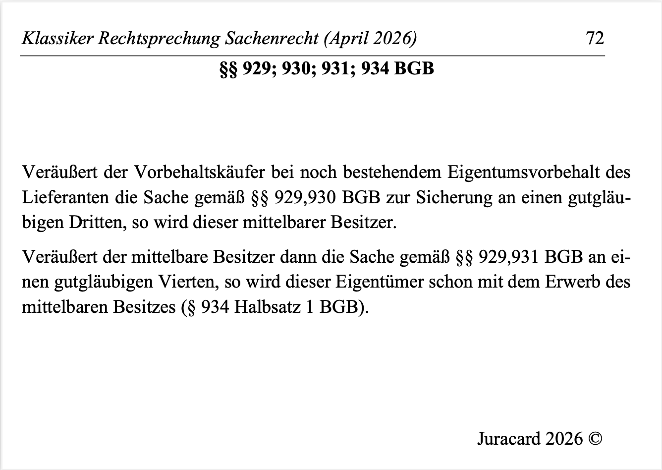 Rechtsprechung Klassiker Sachenrecht – Bild 7