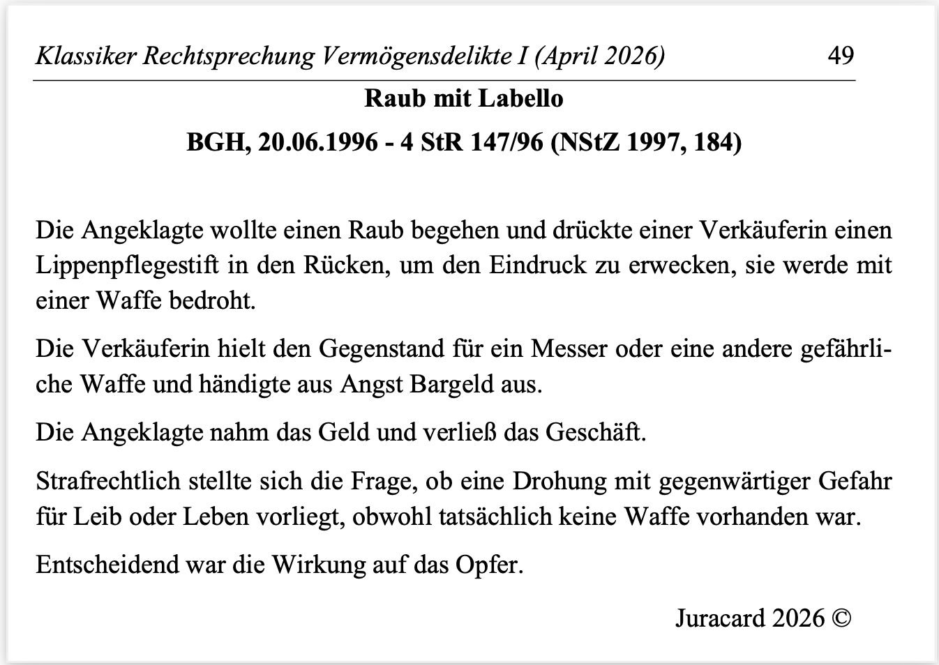 Rechtsprechung Klassiker StGB BT Vermögensdelikte I – Bild 4