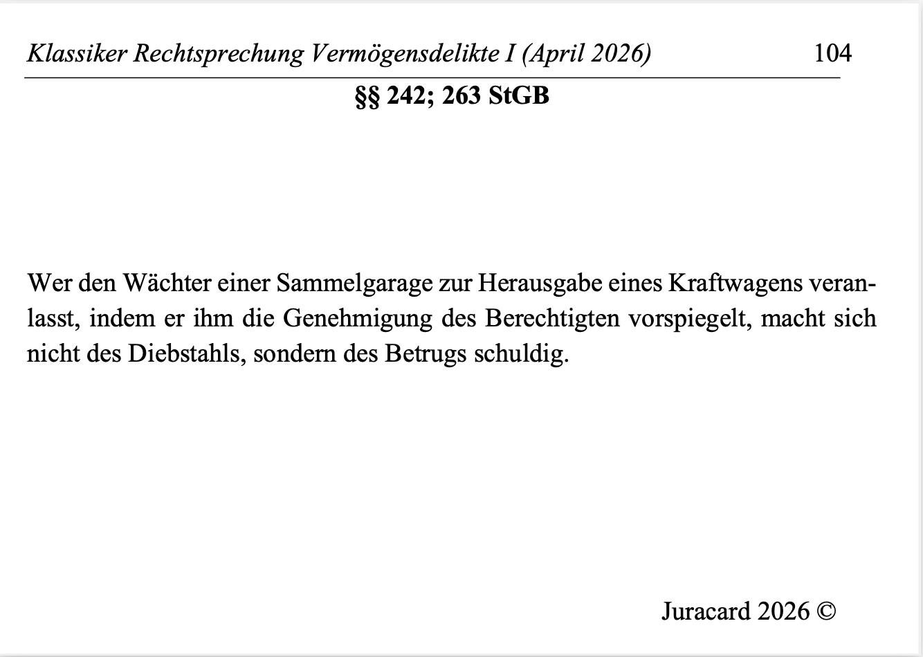 Rechtsprechung Klassiker StGB BT Vermögensdelikte I – Bild 7