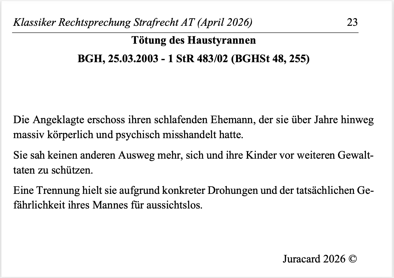 Rechtsprechung Klassiker StGB AT – Bild 4