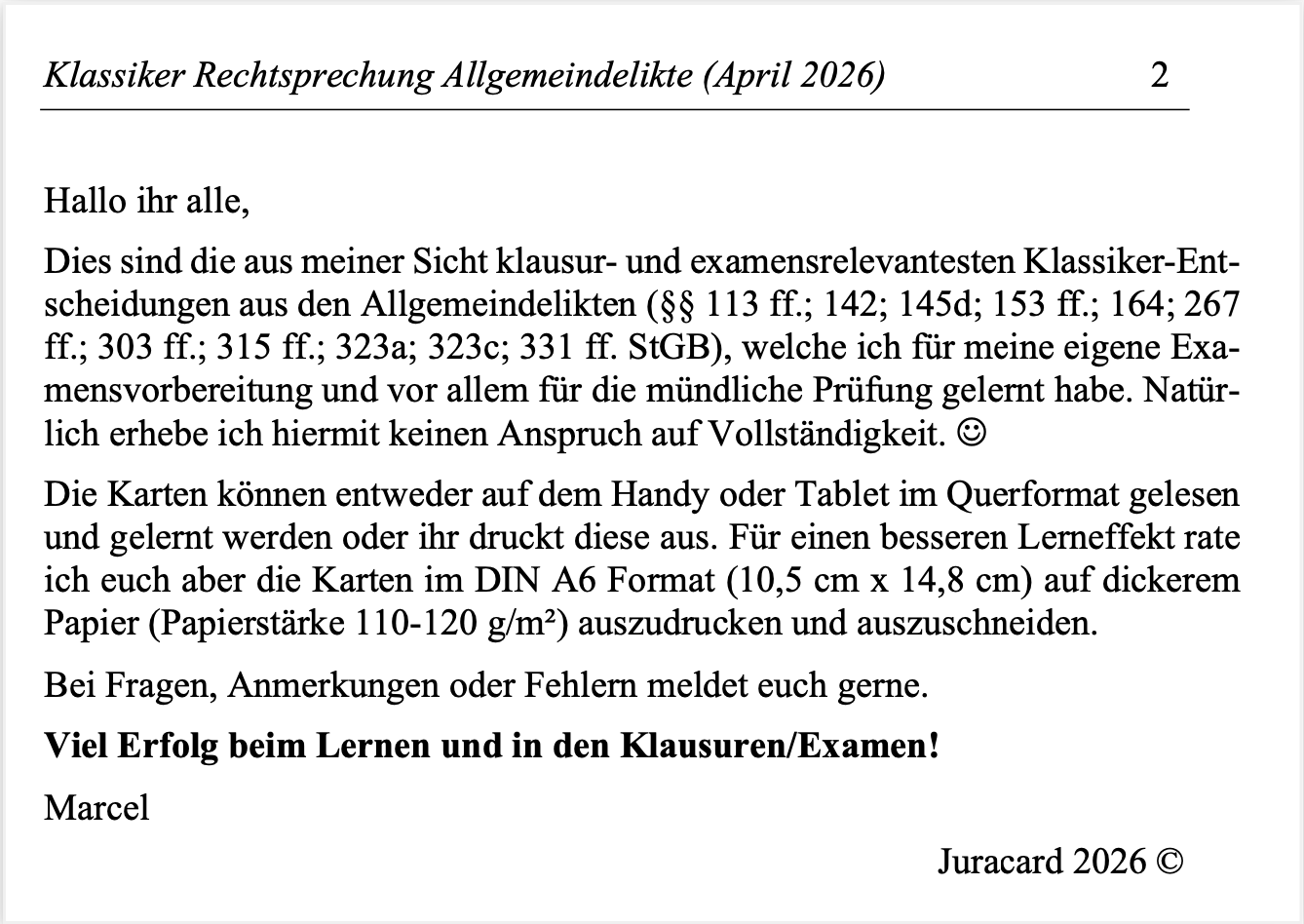 Rechtsprechung Klassiker StGB BT Allgemeindelikte – Bild 7