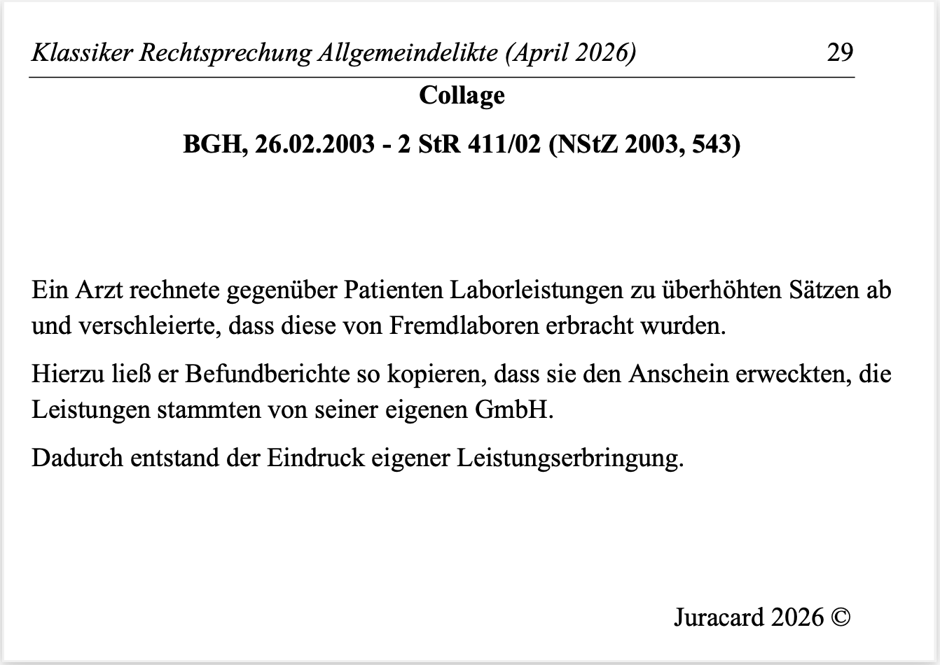 Rechtsprechung Klassiker StGB BT Allgemeindelikte – Bild 6