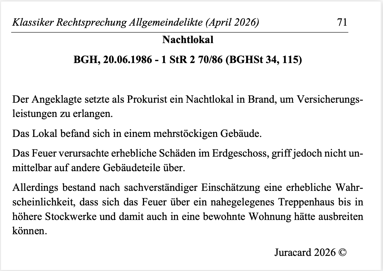 Rechtsprechung Klassiker StGB BT Allgemeindelikte – Bild 4