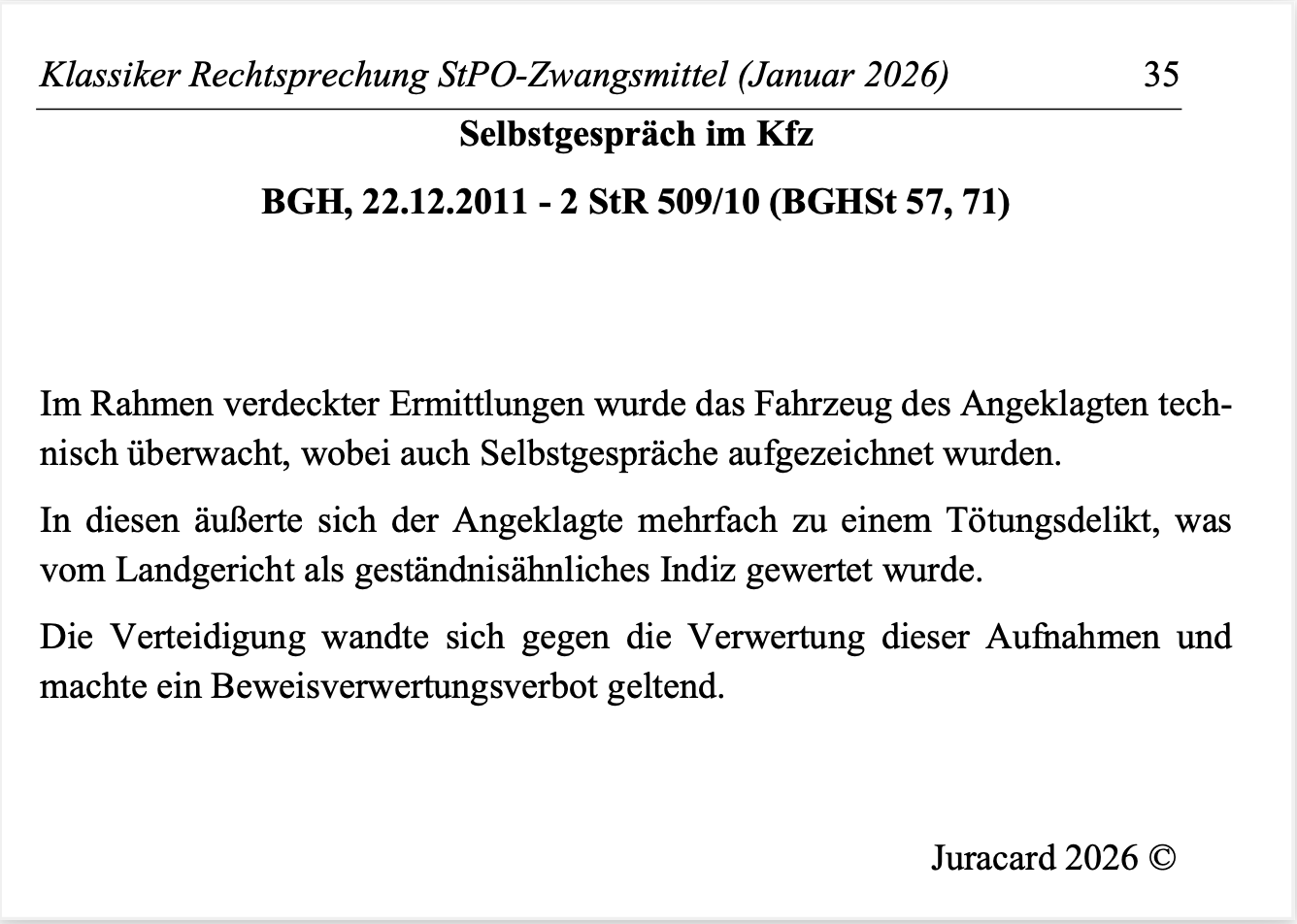 Rechtsprechung Klassiker StPO (Zwangsmittel) – Bild 4