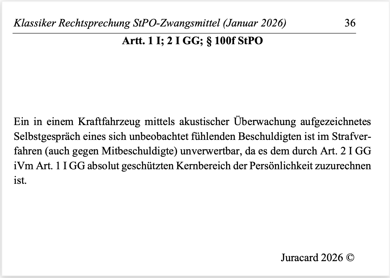 Rechtsprechung Klassiker StPO (Zwangsmittel) – Bild 5