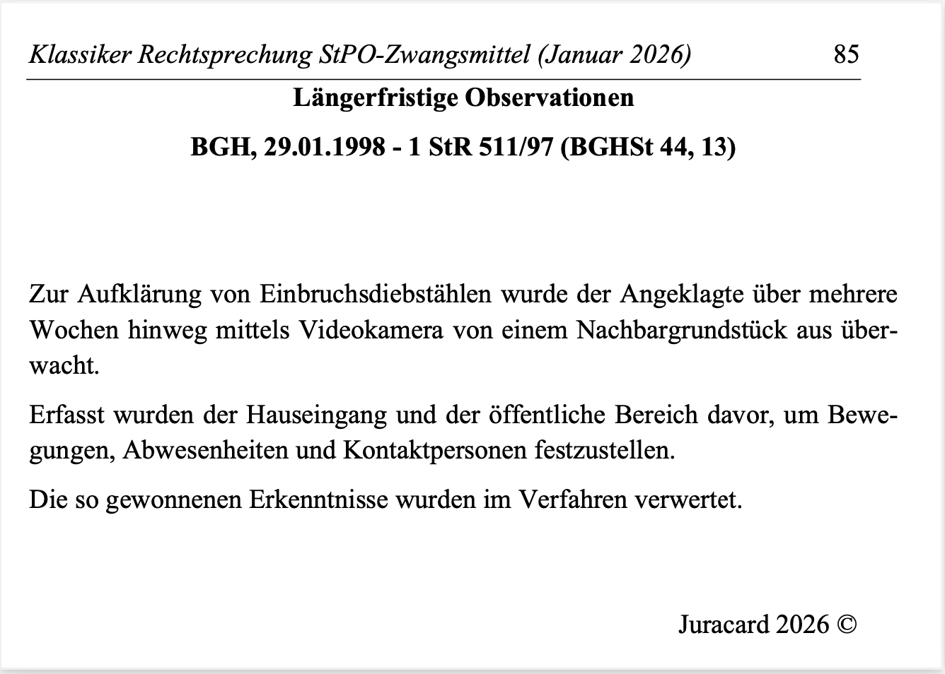 Rechtsprechung Klassiker StPO (Zwangsmittel) – Bild 6