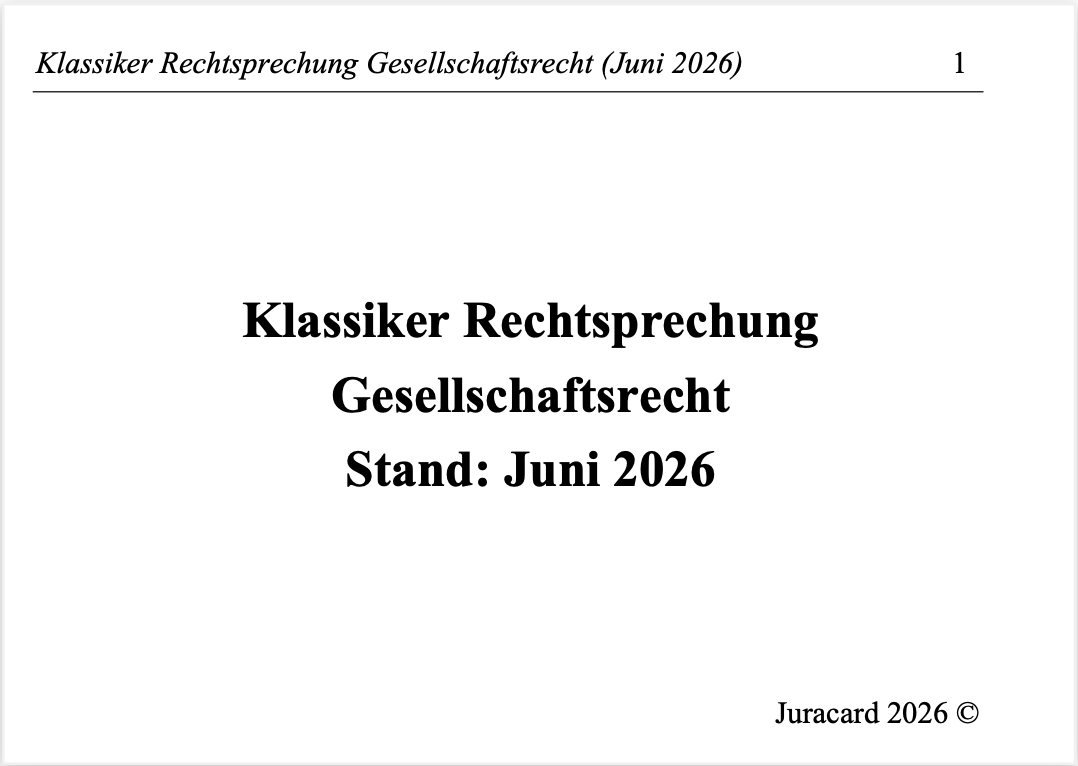 Rechtsprechung Klassiker Gesellschaftsrecht – Bild 2