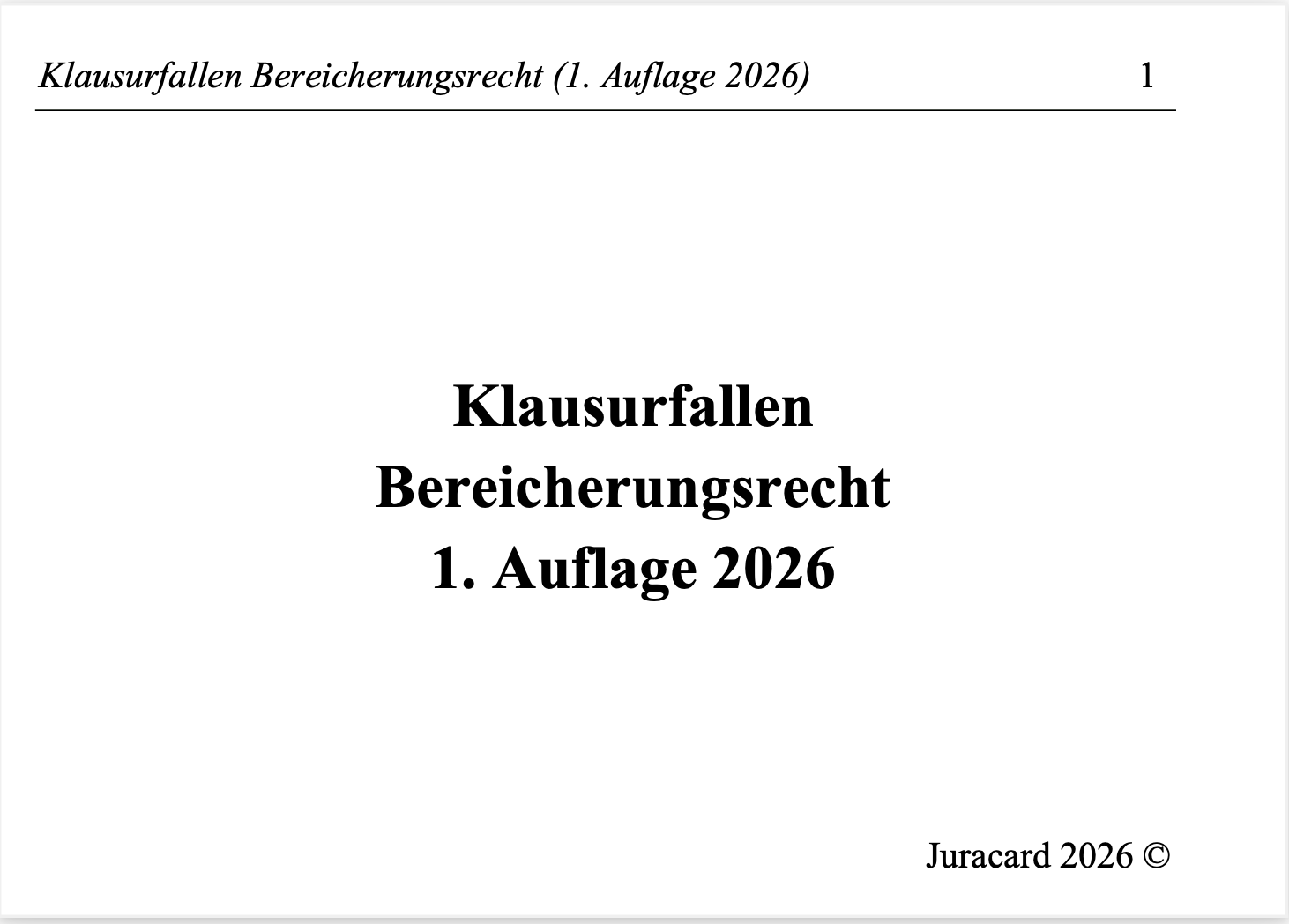 Klausurfallen Bereicherungsrecht (1. Auflage 2026) – Bild 2