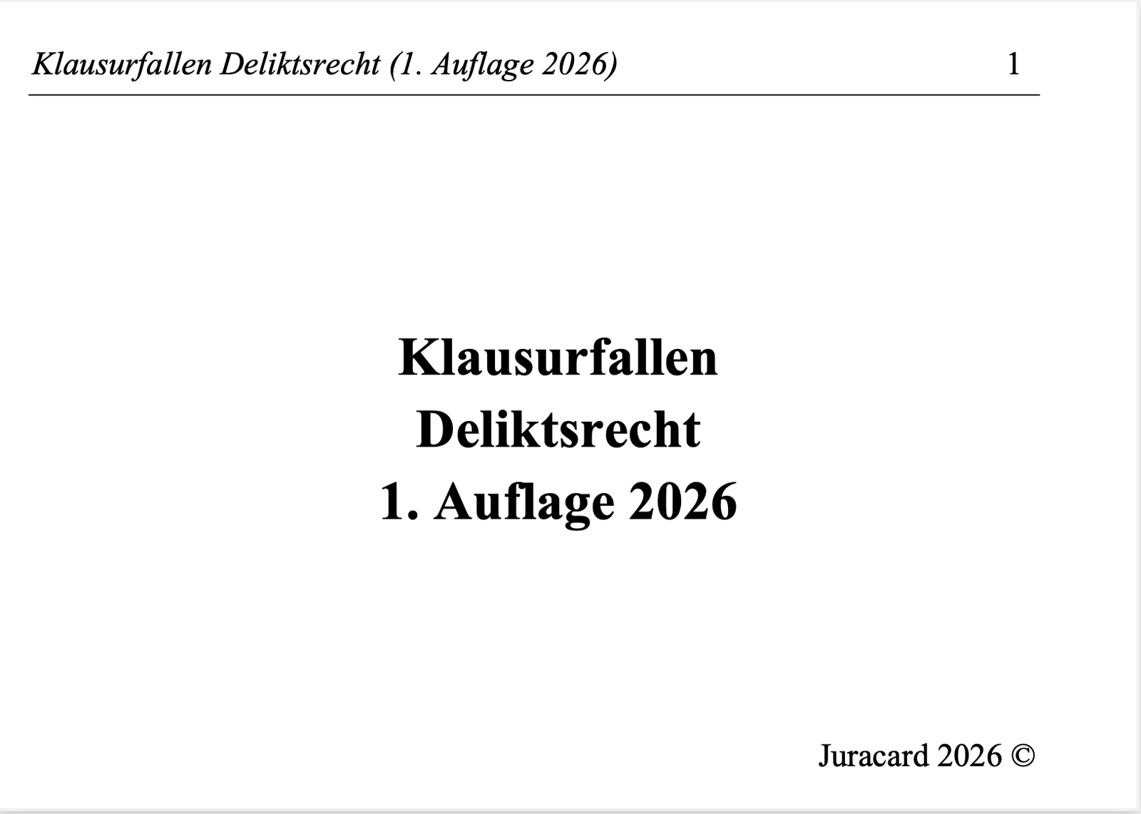 Klausurfallen Deliktsrecht (1. Auflage 2026) – Bild 2