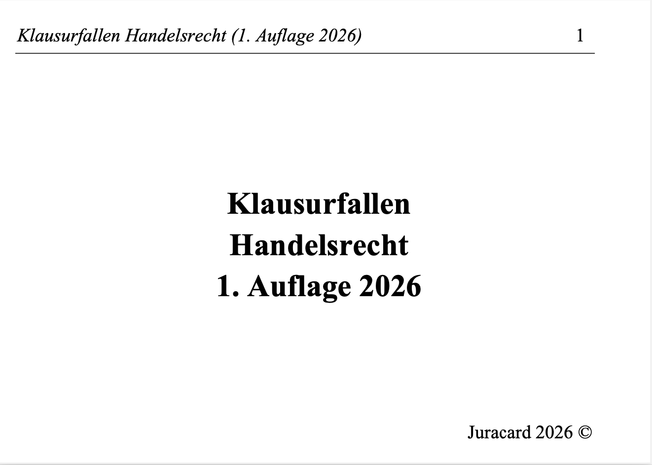 Klausurfallen Handelsrecht (1. Auflage 2026) – Bild 2