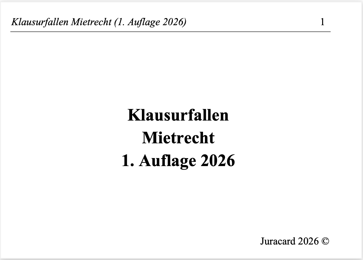 Klausurfallen Mietrecht (1. Auflage 2026) – Bild 2